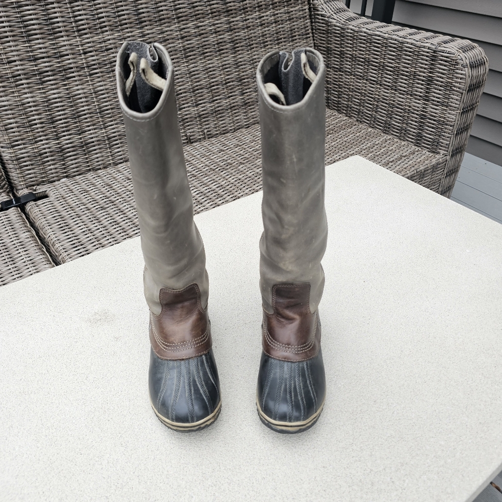 Stylish Gray and Brown Women's Boots-Snug Fit-may fit Size 8 better. - Picture 5 of 11
